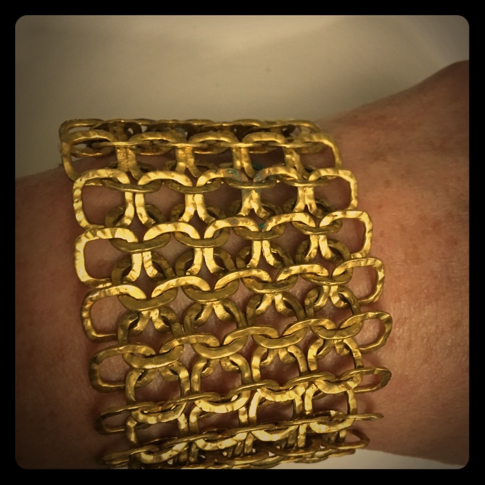 Hammered Copper Chain Maile Bracelet